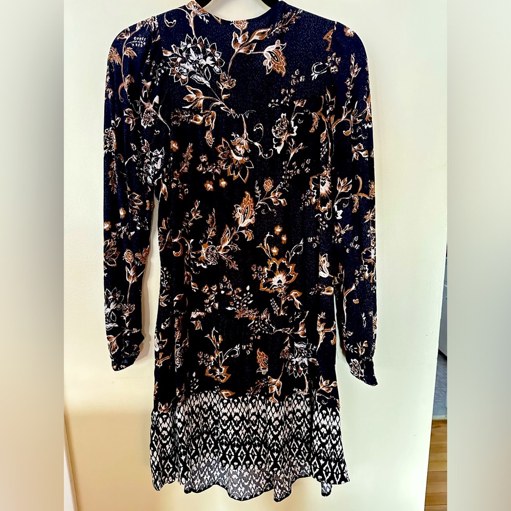 Style & Co Gauze Shift Dress Black Floral Size Medium NWT Bohemian